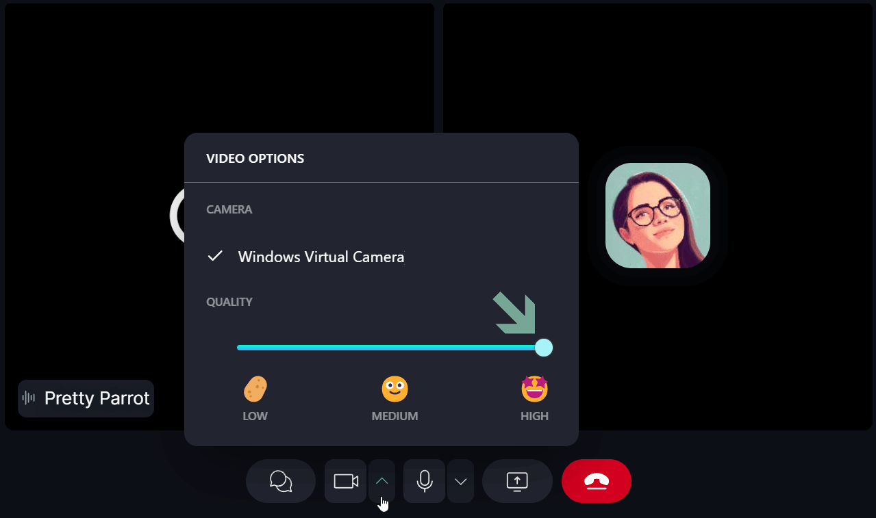 Video issues Adjust video quality settings during the call on Desktop.